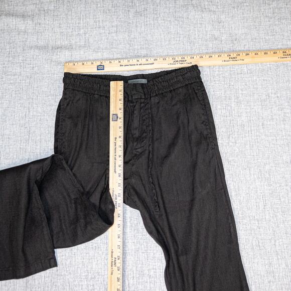 John Varvatos Collection Size 29 Fall 24 Linen Blend Drawstring Pants in Black - Picture 6 of 10